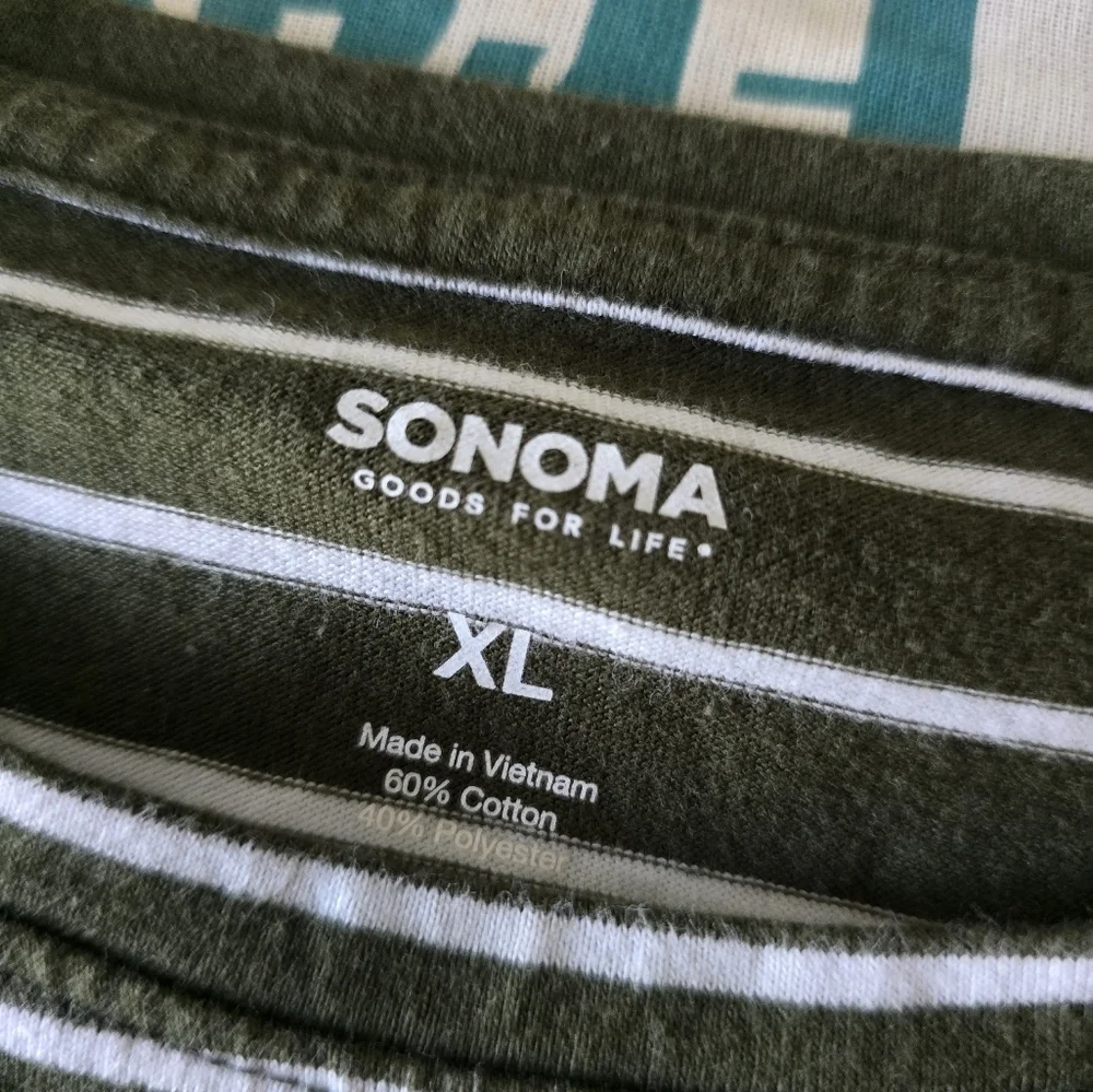 Sonoma Green and White Striped Sleeveless Dress Size XL